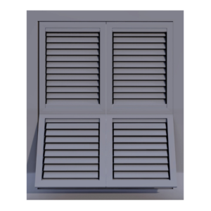Persiana Sanremo in alluminio, stile genovese reinterpretato con lamelle orientabili per controllo luce e ventilazione, resistenza al vento Classe C6 e lunga durata.